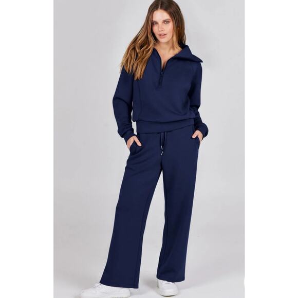 ANRABESS Women's Oversized SweatSuit Set - Blue - XL - Picture 1 of 11